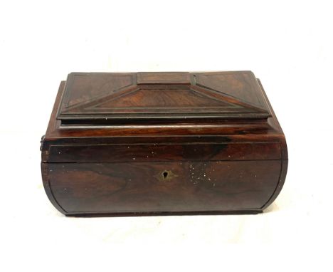 Antique Rosewood tea caddy, part fittings 