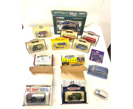 Large selection of die cast vehicles includes Corgi, Days Gone, Van Guards etc 