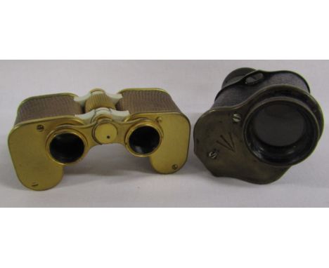 Carl Zeiss Jena Teleater theatre binoculars with snakeskin covered barrels 106690 - A Kershaw &amp; Sons Ltd, Leeds 1918 with