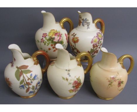 5 Royal Worcester blush ivory small jugs/pitchers 1094 29115&nbsp;