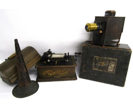 Edison Standard Phonograph and Magic Lantern made in Germany - marked E.P