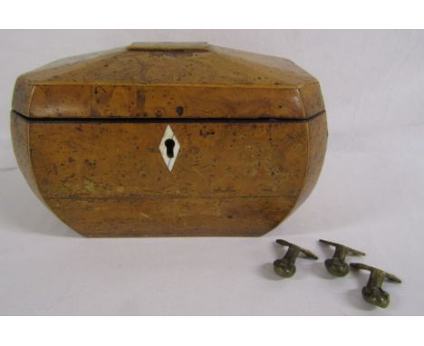19th century burr wood tea caddy&nbsp;