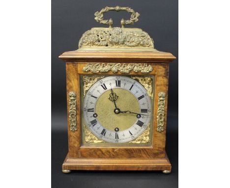 20th century Goldsmiths &amp; Silversmiths Co Ltd ,112 Regent Street, London W1 reproduction table clock with Westminster chi