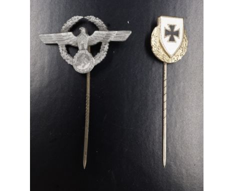 A German Third Reich police and one other stick pin