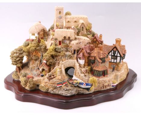 A large Lilliput Lane St Peters Cove, limited edition 1041/3000 with certificate, 40 cm x 23 cm high [The first large limited