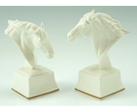 Two Royal Worcester equine busts, Lampon and Phlegon, 12 cm