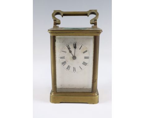 An early 20th Century carriage clock, 16 cm, (a/f)