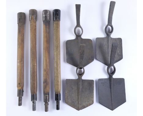Four Second World War British military sirhind type entrenching tools