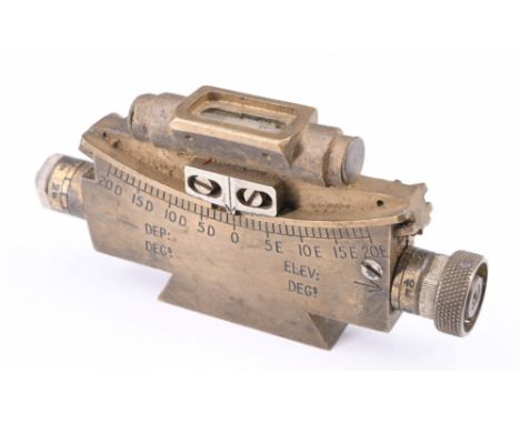 A World War two brass gun clinometer dated 1944