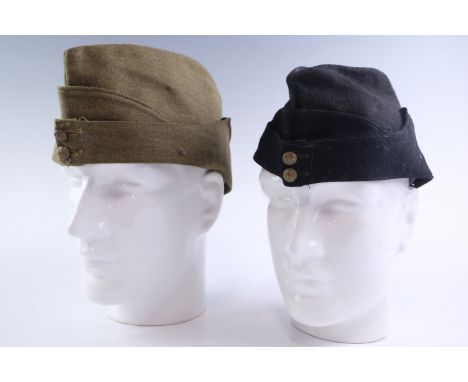 A 1943 British army other rank's Field Service cap together with a coloured FS cap