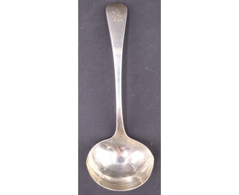 A George III silver old English pattern sauce ladle, London, 1800, 46 g, 17 cm