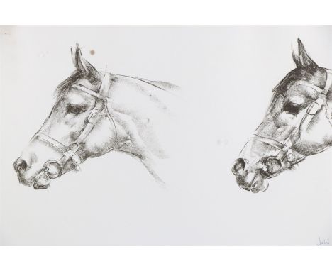 John Rattenbury Skeaping (1901 - 1980) A equestrian study of two horses, limited edition print, 12/150, signed, in pen lined 