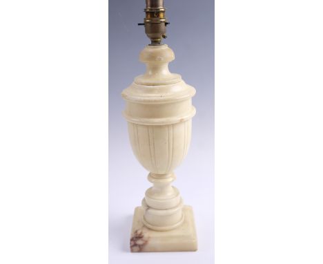 A Neo-Classical style alabaster table lamp, 36 cm to top of socket