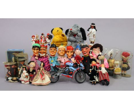 A “Sooty” &amp; “Sweep” hand-puppets; together with eight various other hand-puppets; &amp; eighteen various costume dolls.