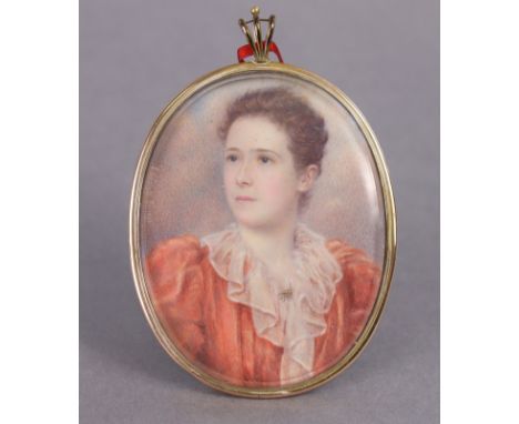 K. WINIFRED COLLYER, R.W.S (later Walker exh. R.A. 1891-1900) a portrait miniature of a lady, signed &amp; dated 1893, 2¾ x 2