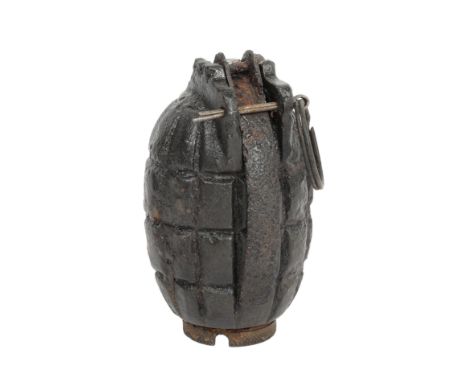 FIRST WORLD WAR BRITISH NO.5 GRENADE. First World War British No.5 Grenade with safety pin, striker handle and base plug, mar