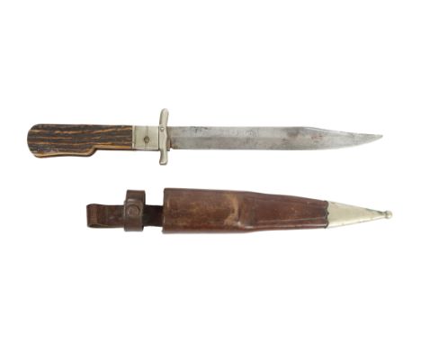 19TH CENTURY FOLDING BOWIE KNIFE. 19th Century folding Bowie Knife, blade marked to maker 'E.D WUSTHOF, SOLINGEN',with stag h