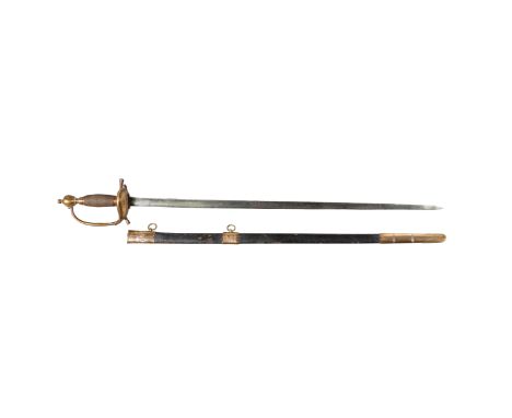 1796 PATTERN HEAVY CAVALRY OFFICERS DRESS SWORD. British 1796 Pattern Heavy Cavalry Officers Dress Sword, single fullered pla