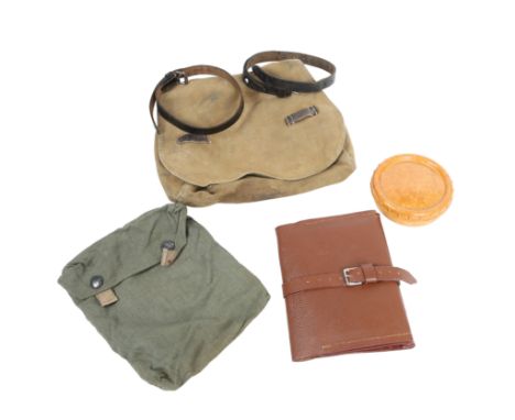 WW2 GERMAN BREAD BAG WITH OTHER ITEMS (6). Second World War German Bread Bag (Brotbeutal) together with a German M31 Gas Mask