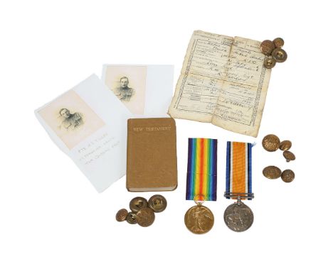 WW1 CASUALTY GROUPING. First World War casualty grouping, pair of medals, 1914-1918 British War Medal and Victory Medal ( 243