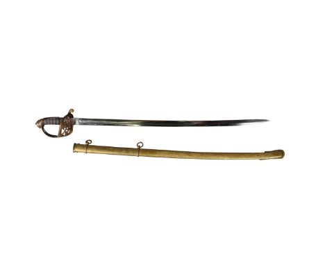 PATTERN 1822/45 INFANTRY OFFICERS SWORD. Pattern 1822/45 Infantry Officers Sword by Wilkinson, slightly curved single fullere