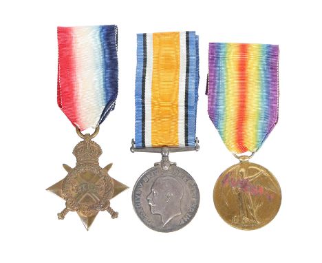 FIRST WORLD WAR TRIO OF MEDALS. First World War trio of Medals, 1914-1915 Star (D.A. 916 H. BREACH, ENGN. R.N.R.), 1914-1918 