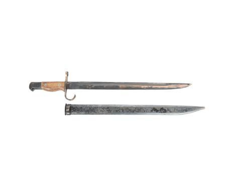 WW2 JAPANESE TYPE 3O BAYONET. A late Second World War Japanese Type 30 Sword Bayonet, held in steel scabbard, no markings, po