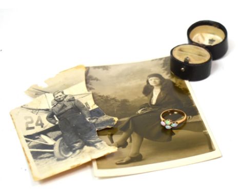 A 14ct yellow gold opal engagement ring, size L, approx 1.6g, presented in original Walker & Son of Sunderland fitted box, so