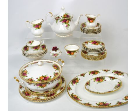 A quantity of Royal Albert 'Old Country Roses' pattern dinner and teaware to include a lidded tureen, a teapot (lid af), a me