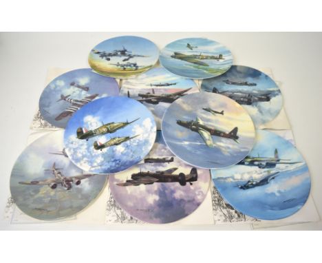 A set of nine Coalport WWII aviation cabinet plates with certificates (9).