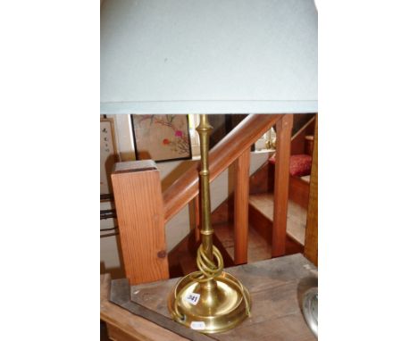 Brass column table lamp