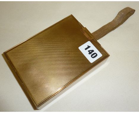 Vintage 1940s Minaudière carryall combination cigarette case and compact with comb, face powder and rouge, machine engraved g