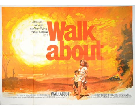 Walkabout (1969) British Quad film poster, Nicolas Roeg's first movie, artwork by Tom Chantrell, folded, 30 x 40 inches