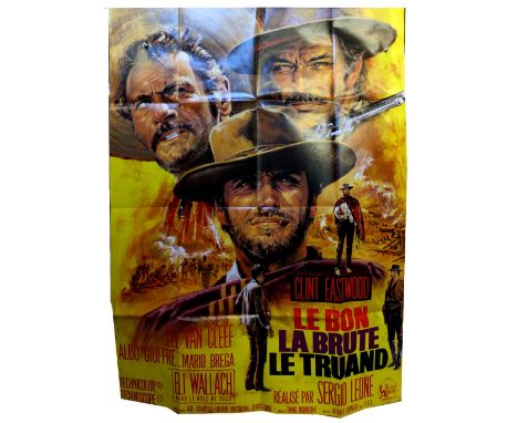 The Good, The Bad and The Ugly (1970's R) French Grande film poster, Western starring Clint Eastwood, Lee Van Cleef &amp; Eli