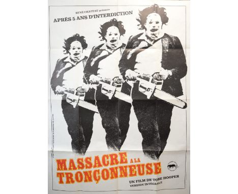 The Texas Chainsaw Massacre (R-1980s) French Grande film poster, folded, 47 x 63 inches.