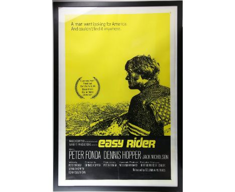 Easy Rider (1969) US One Sheet film poster, starring Dennis Hopper, Peter Fonda &amp; Jack Nicholson, linen backed in frame, 
