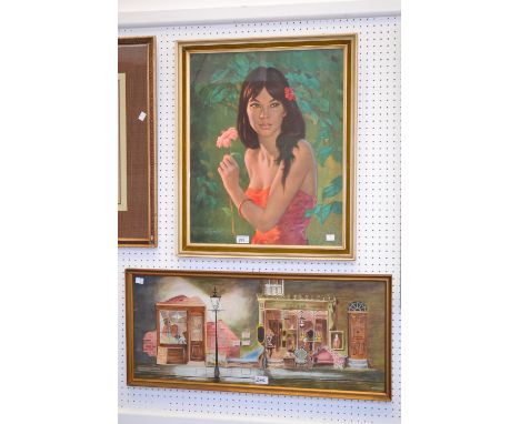 W F Gospel (20th century)
Cottle Antiques, signed, watercolour, 31cm x 74cm, framed;  Walter Lambert, Tehura, lithograph prin