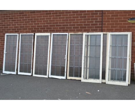 Architectural Salvage - nine casement windows, 142cm high, 56.5cm wide, and three smaller casement windows