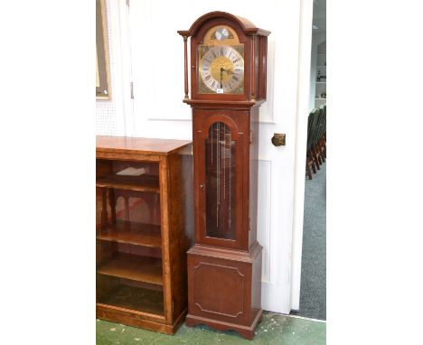 A 20th century Charles E Short mahogany longcase clock, three weight drive, brass dial, silvered chapter ring, Roman numerals