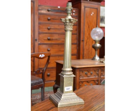 Brass Corinthian column table lamp