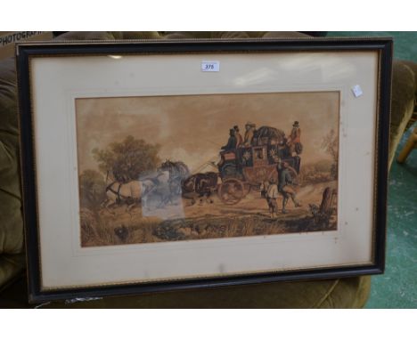 19th century coaching print, London Bath & Wells, Royal Mail