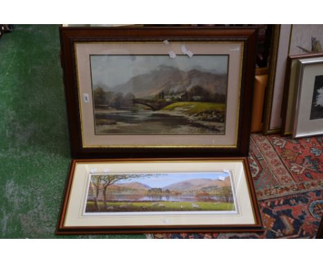 Geoffrey Cowton, by, Bourton-On-The-Water, signed, Ltd. edition print, 466/500, 51cm x 42cm; 
K.W.Burton, Haddon Hall, Ltd ed