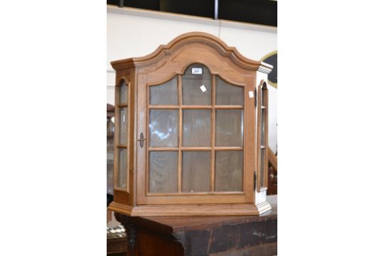 An Oak Wall Mounted Display Cabinet And A Mahogany Occasional