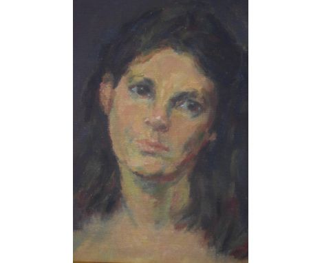 Attributed to Harold Speed, oil on canvas, portrait of a young lady, indistinctly signed on a stretcher verso, 29 x 24cm 