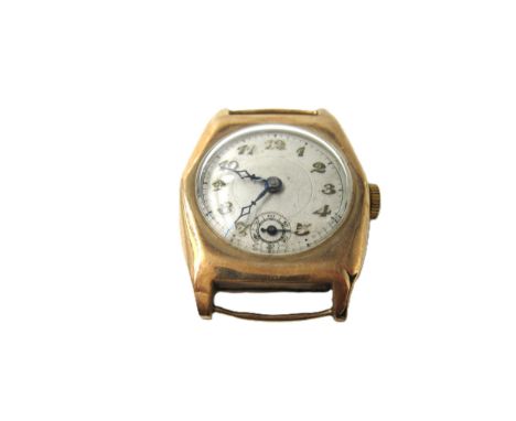 Ladies vintage 9ct gold cased wristwatch with a silvered dial, Arabic numerals and subsidiary seconds 