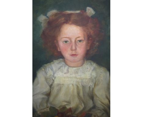 Early 20th Century oil on canvas, portrait of a child in a white smock, 60 x 48cmNeeds cleaning otherwise in good condition 