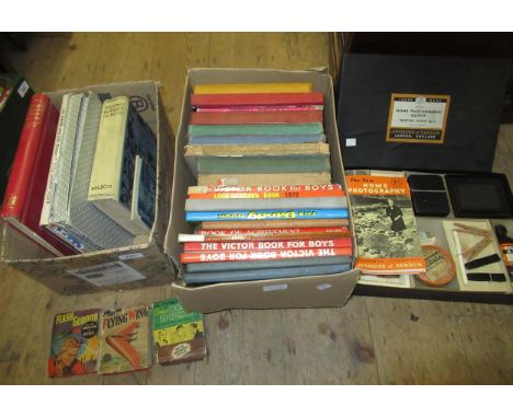 Quantity of vintage children's annuals and other books, together with a Simplex Medium stamp album and a vintage Home Photogr