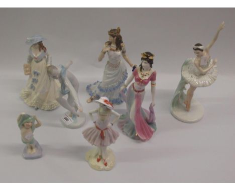 Herend porcelain figure of a girl dancer, 21cm high, two Coalport figures ' Aida ' and ' Salome ', another Limited Edition of