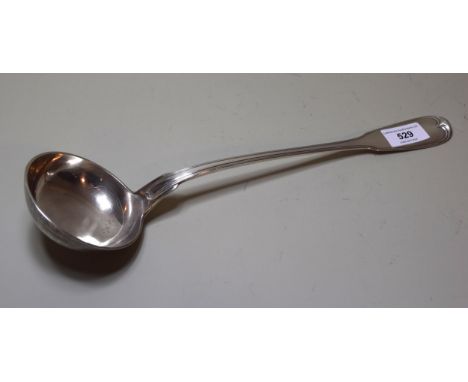 Continental silver Fiddle and Thread pattern punch ladle, 7.5oz 