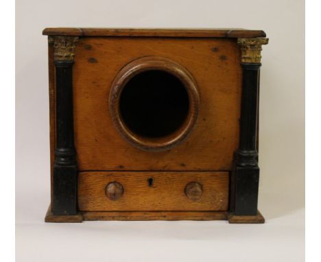 19th Century light oak and ebonised ballot box, 29cm wideIn good general condition. Needs cleaning and polishing. No obvious 